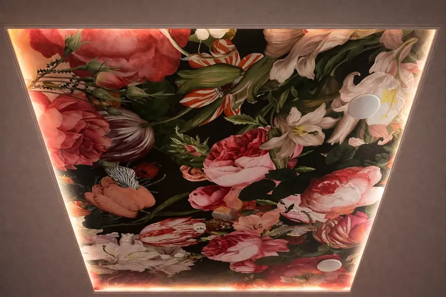 Hôtel Negresco, Nice : plafond en toile rétroéclairée, motif floral